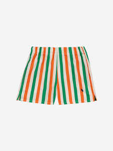 Vertical stripes woven shorts
