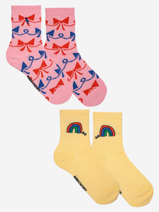 Rainbow & Ribbon bow socks