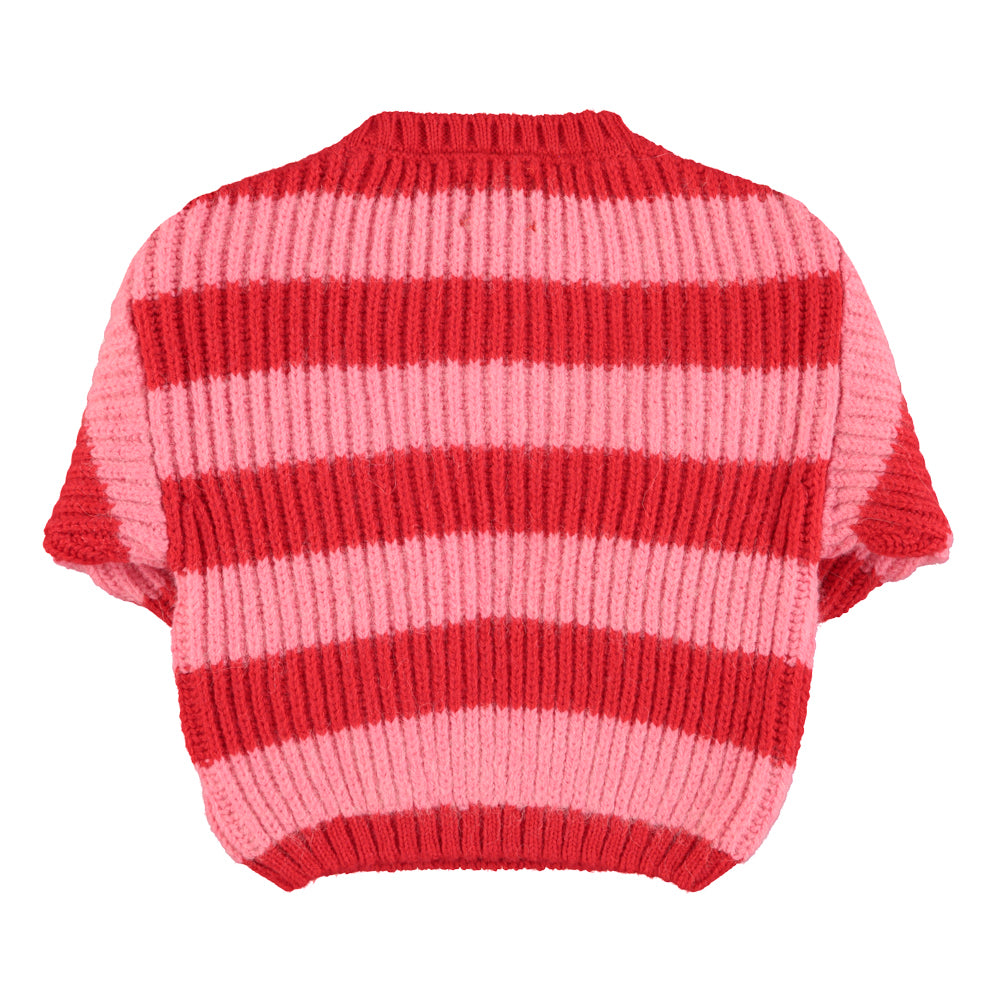 Alpaca Striped Sweater | Red & Pink