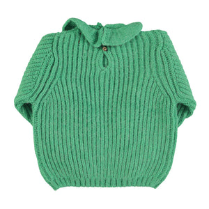 Alpaca Ruffle Neck Sweater | Green