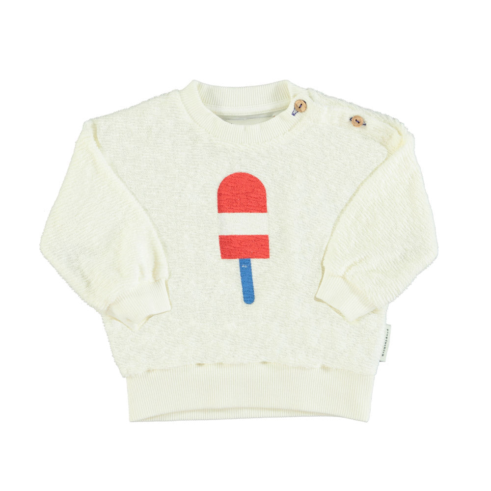 Sweatshirt ecru with ice cream print