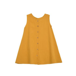 Button Dress Turmeric Yellow
