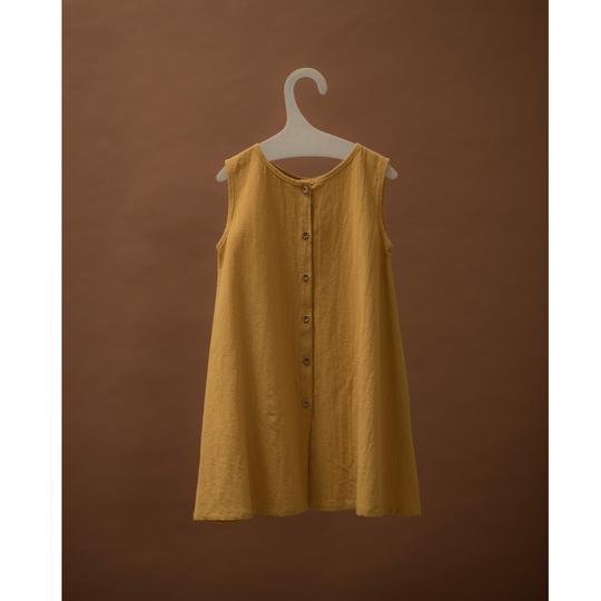 Button Dress Turmeric Yellow